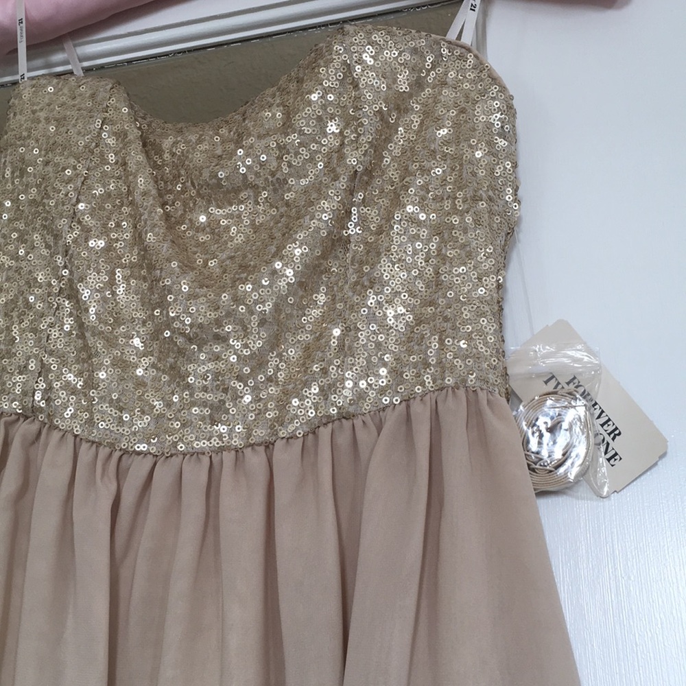 Forever 21 Sequin Chiffon Hi-Low Dress